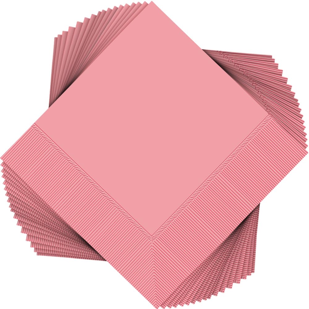 New Pink Beverage Napkins 25cm /50