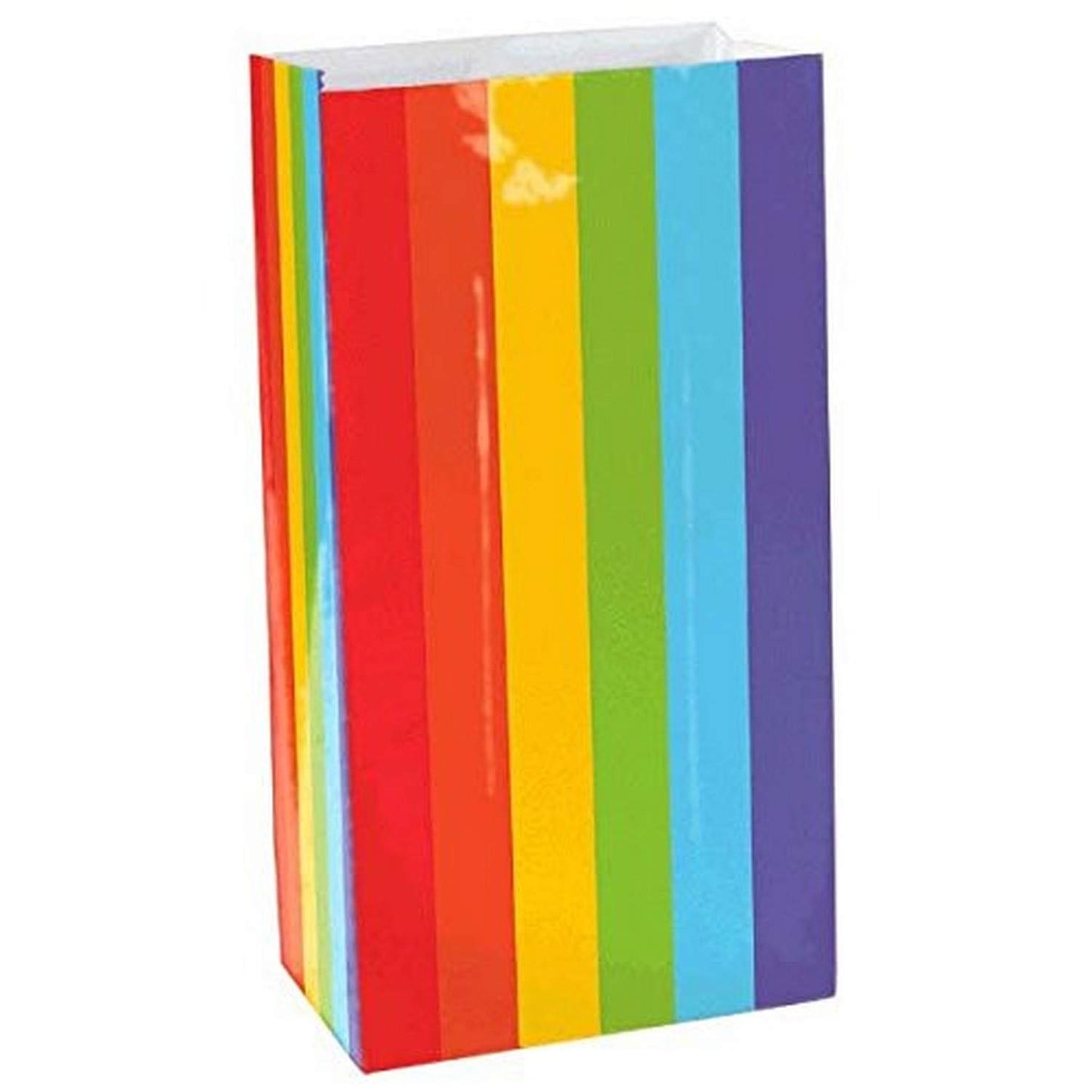 Rainbow Packaged Paper Bags 12.7cm x 24cm x 7.6cm /12