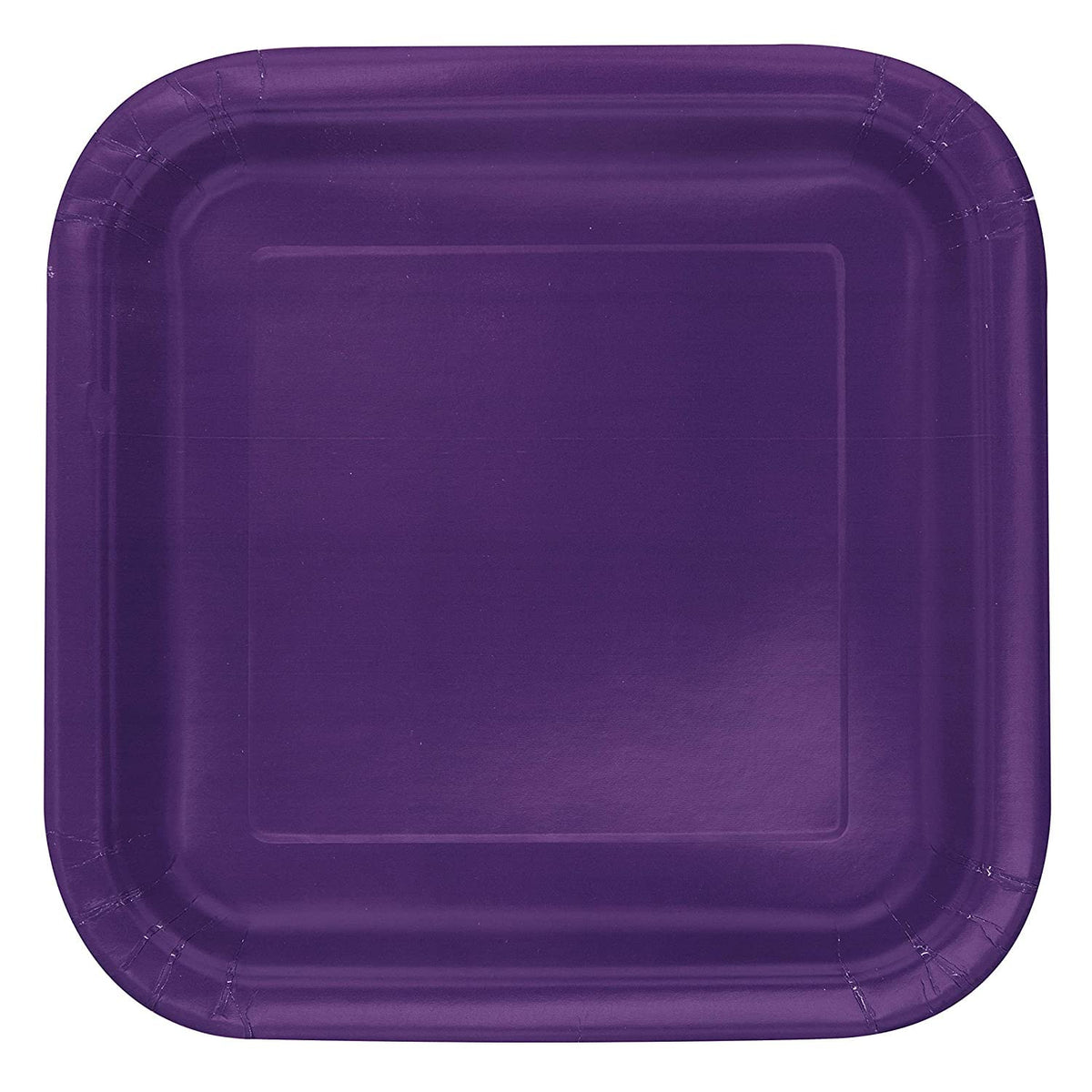 Unique Party 9" Solid Square Dinner Plates | Deep Purple Color Theme | 14ct, 14 Count (Pack of 1)