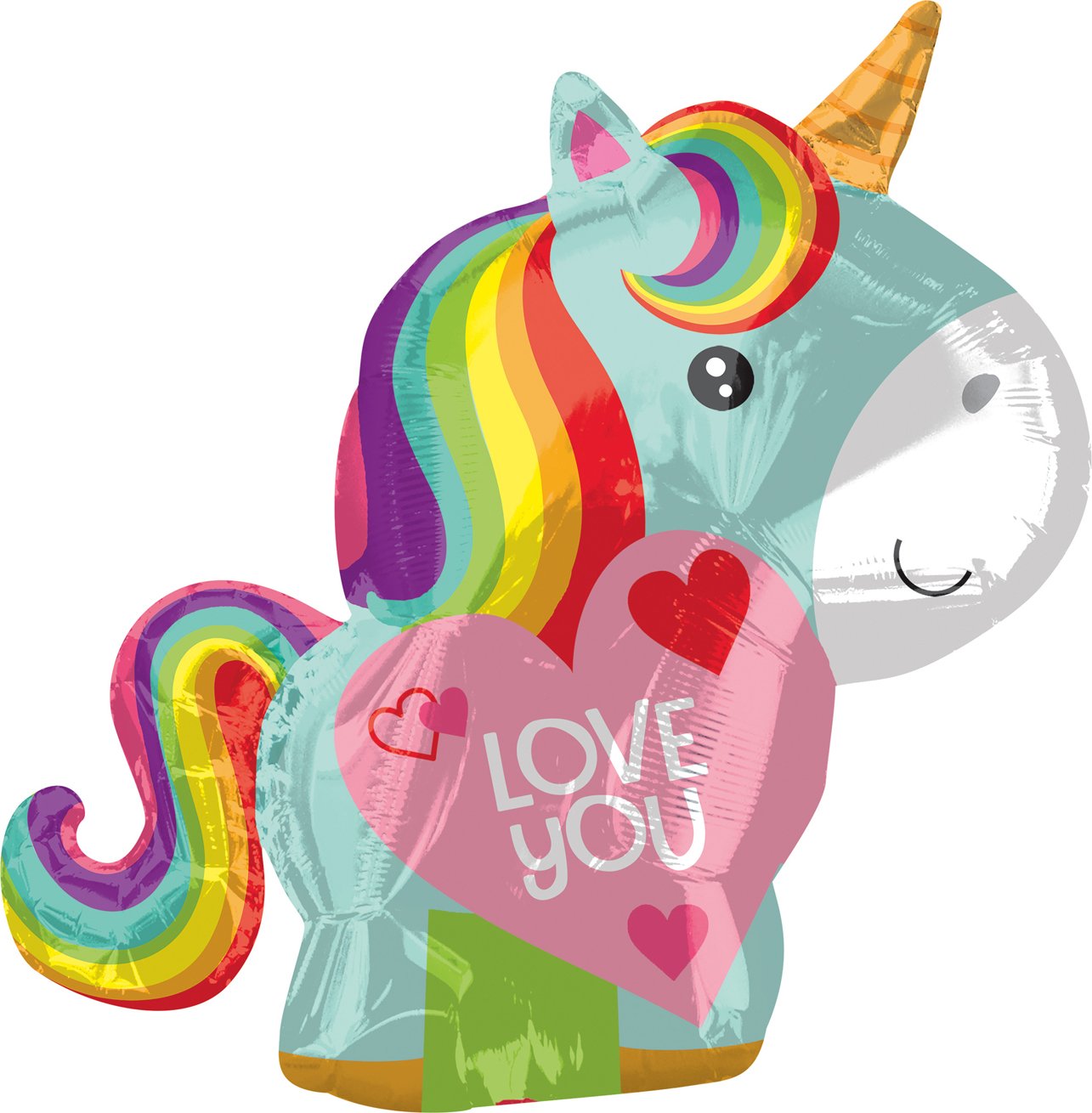 Unicorn Love Junior Shape Foil Balloons 17"/43cm w x 21"/53cm h S40