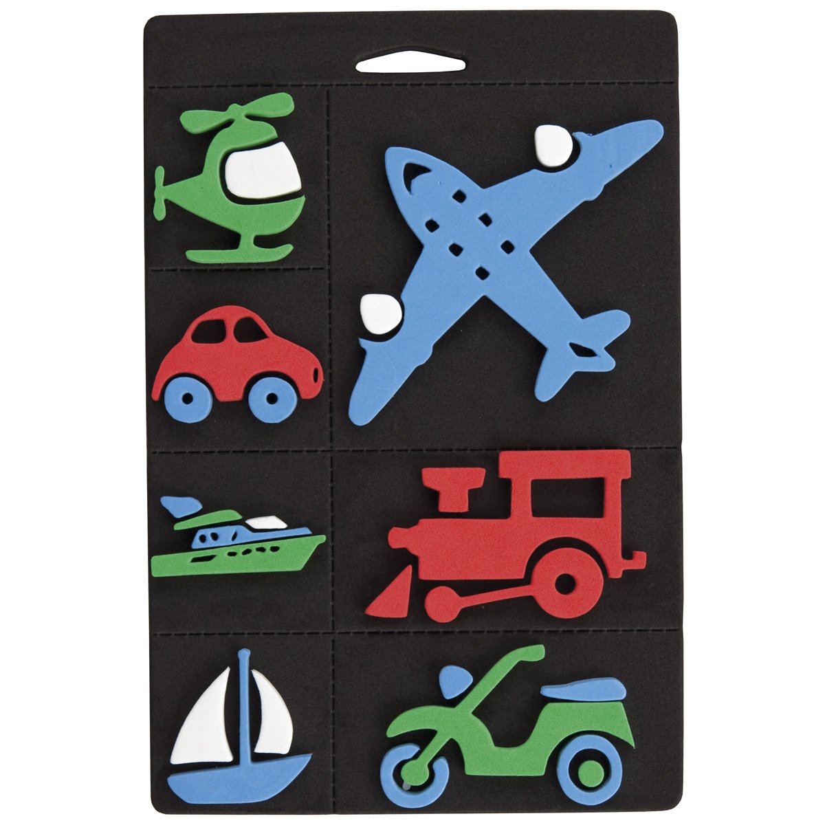Craft Planet 7-Piece Foam Stamp Set Trains/Planes and Transport, Multi-Colour