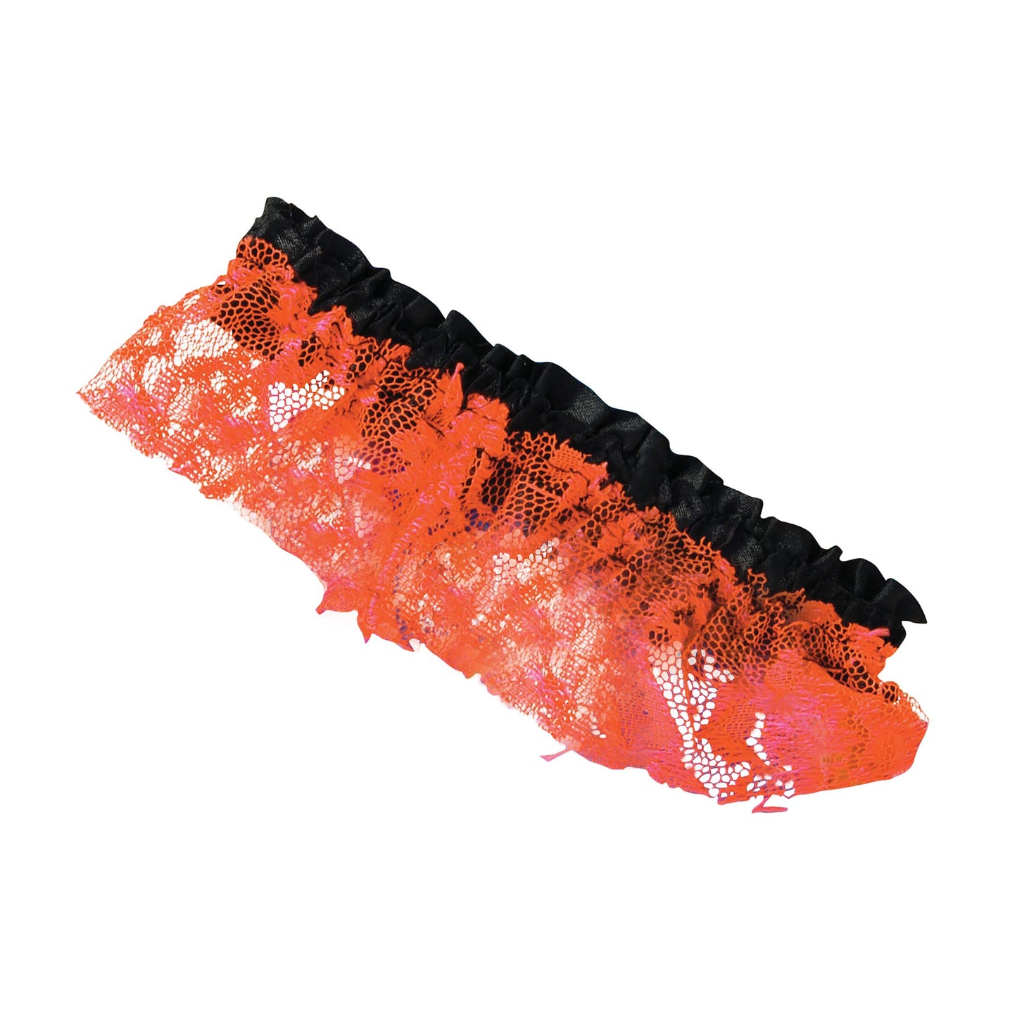 NEW NEON ORANGE LACE GARTER NU RAVE 80'S DISCO WEAR