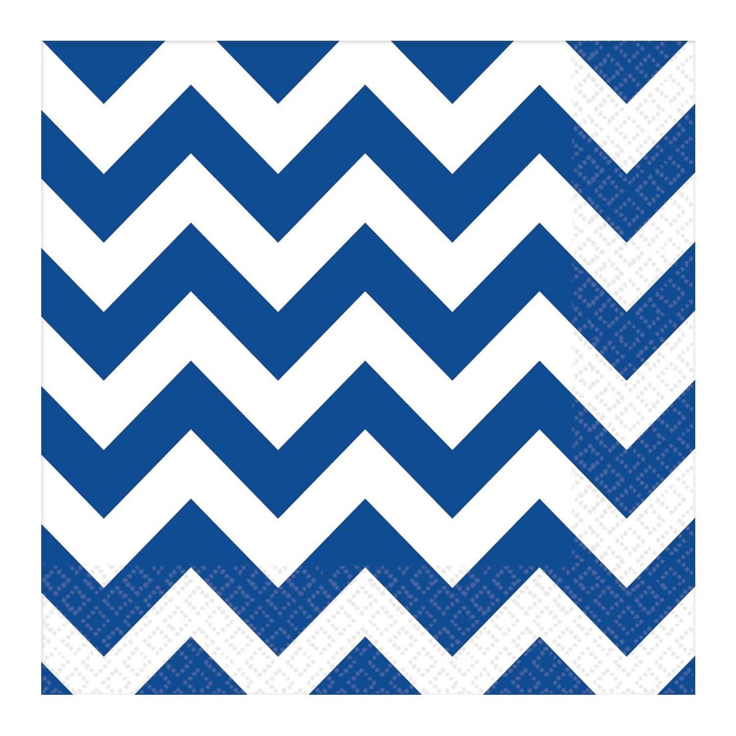 Amscan Bright Royal Blue Chevron Luncheon Napkins 33cm /16