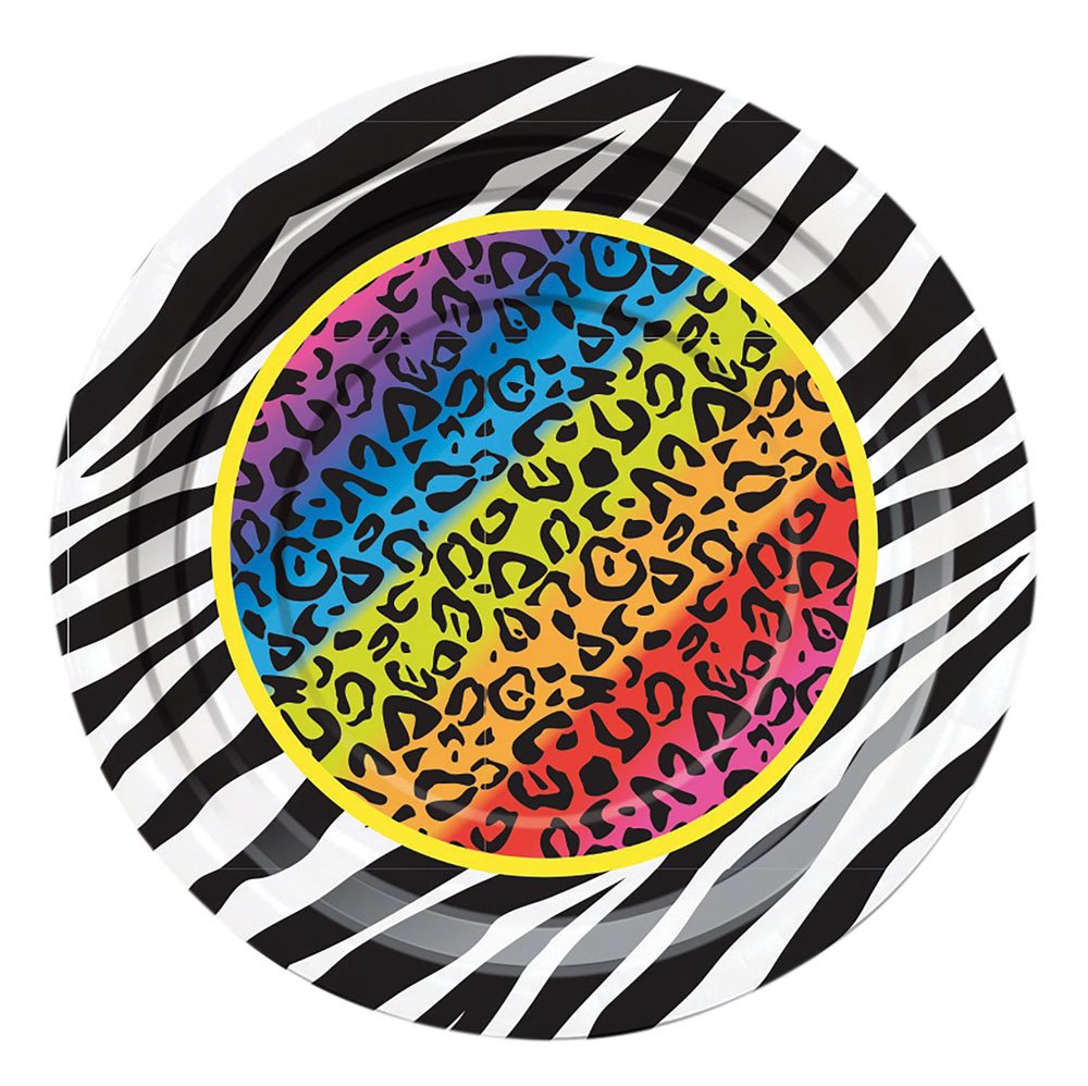 Forum Novelties X77466 80s Small Plate, Multi-Colour, One Size