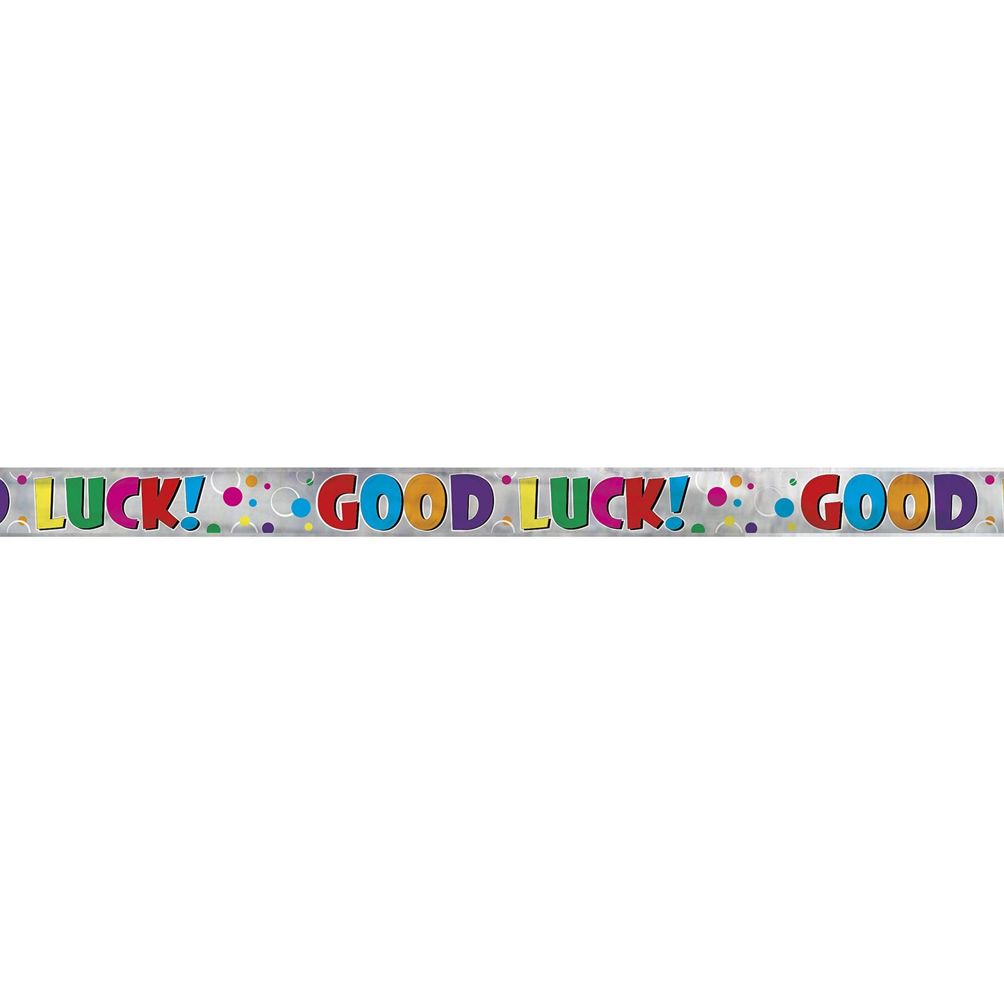 Unique 92177LF Good Luck Long Fold Banner-12 ft | Foil | Multicolor Dots | 1 Pc