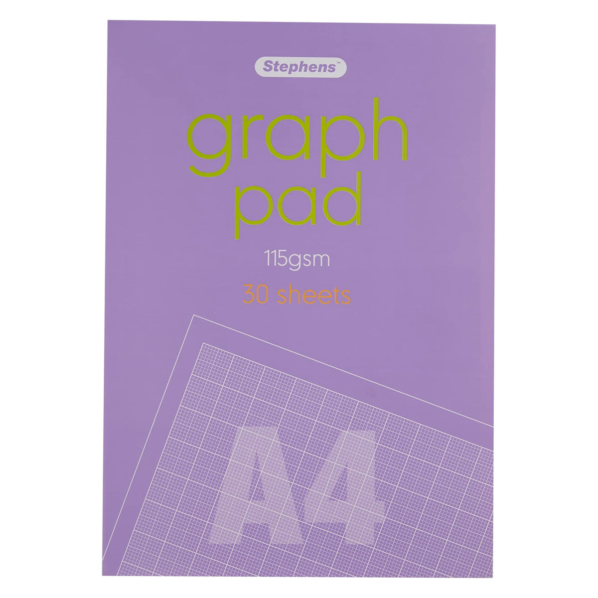 Stephens Graph Pad (RS543558), A4, Gum Bound, 115GSM, 30 White Sheets, For Home, School, Professional Artists, College, Technical Drawing, Sketching, Amateurs, Arts And Crafts