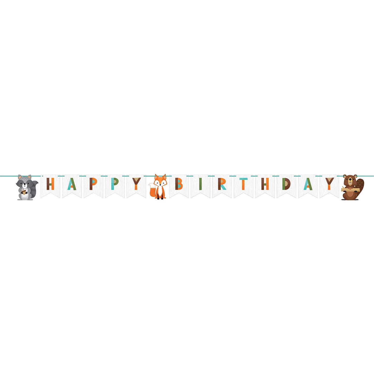 Creative Party Wild One Woodland Happy Birthday Ribbon Banner