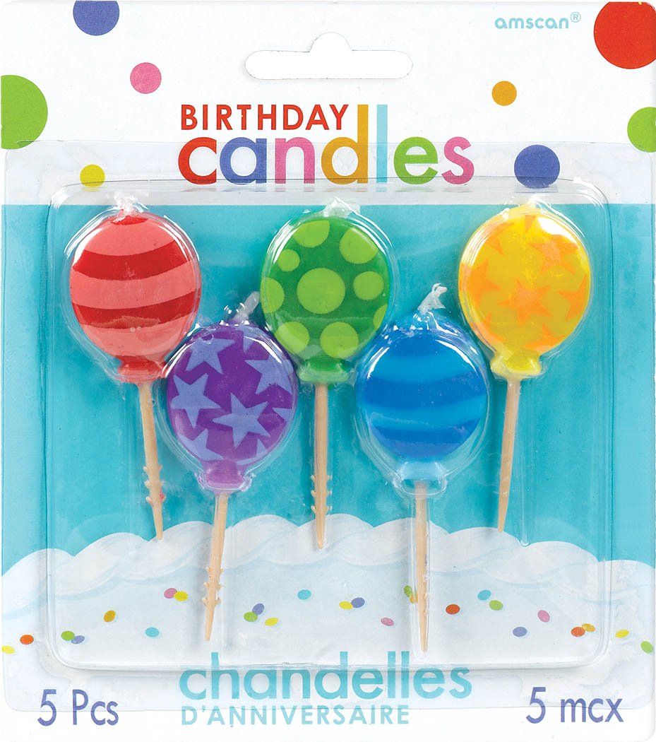 Amscan Pink Balloon Candles 3.1cm /5