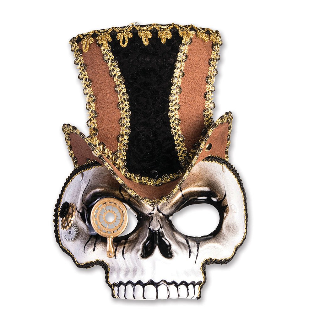 Bristol Novelty EM805 Steampunk Skull Mask | Multicolor | Pack of 1 Eye, Mens, Multi-Colour, One Size