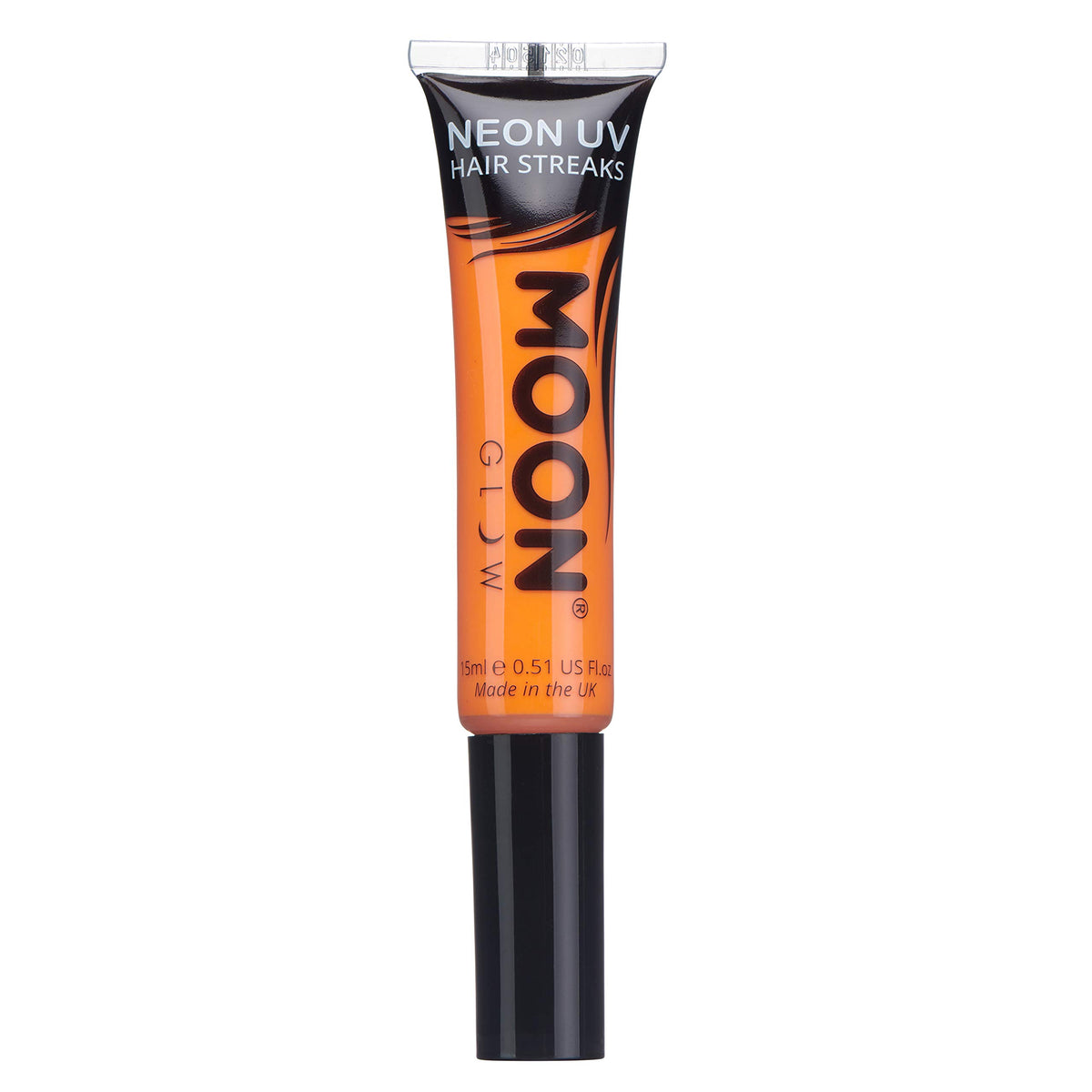 Moon Glow Neon UV Hair Colour Streaks | Orange | Hair Mascara - Temporary Wash out Hair Dye | Bright Neon Colour, Glows under UV Lighting