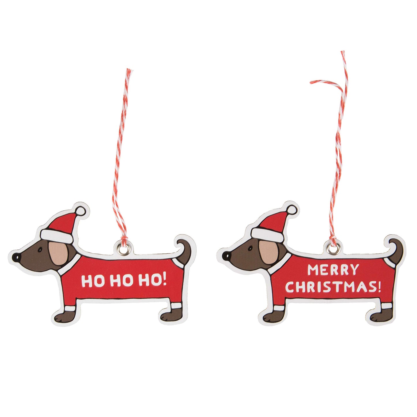 Sass & Belle Set of 12 Festive Christmas Dress Up Dachshund Gift Tags 9x6cm