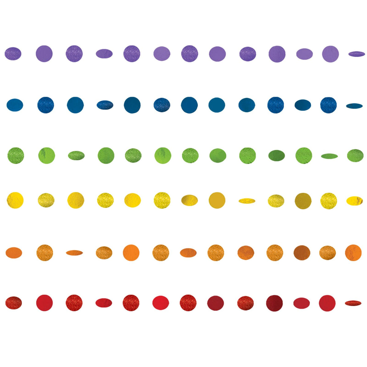 Amscan Deco Rnd Glitter Strng Rainbow