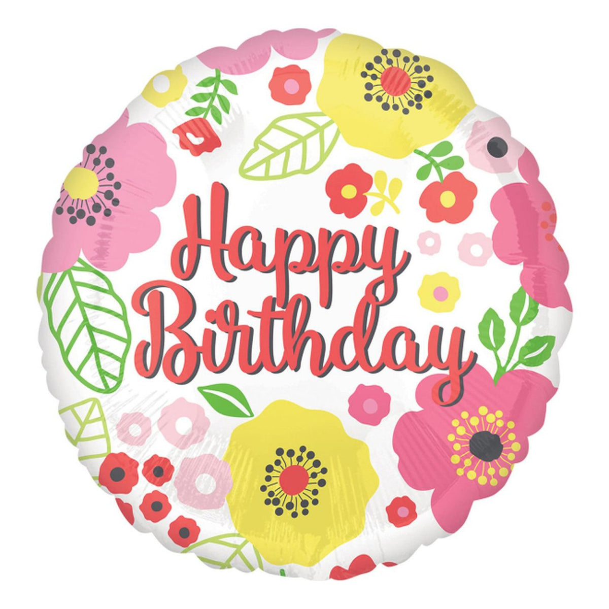 Happy Birthday Floral Fancy Standard Foil Balloons S40