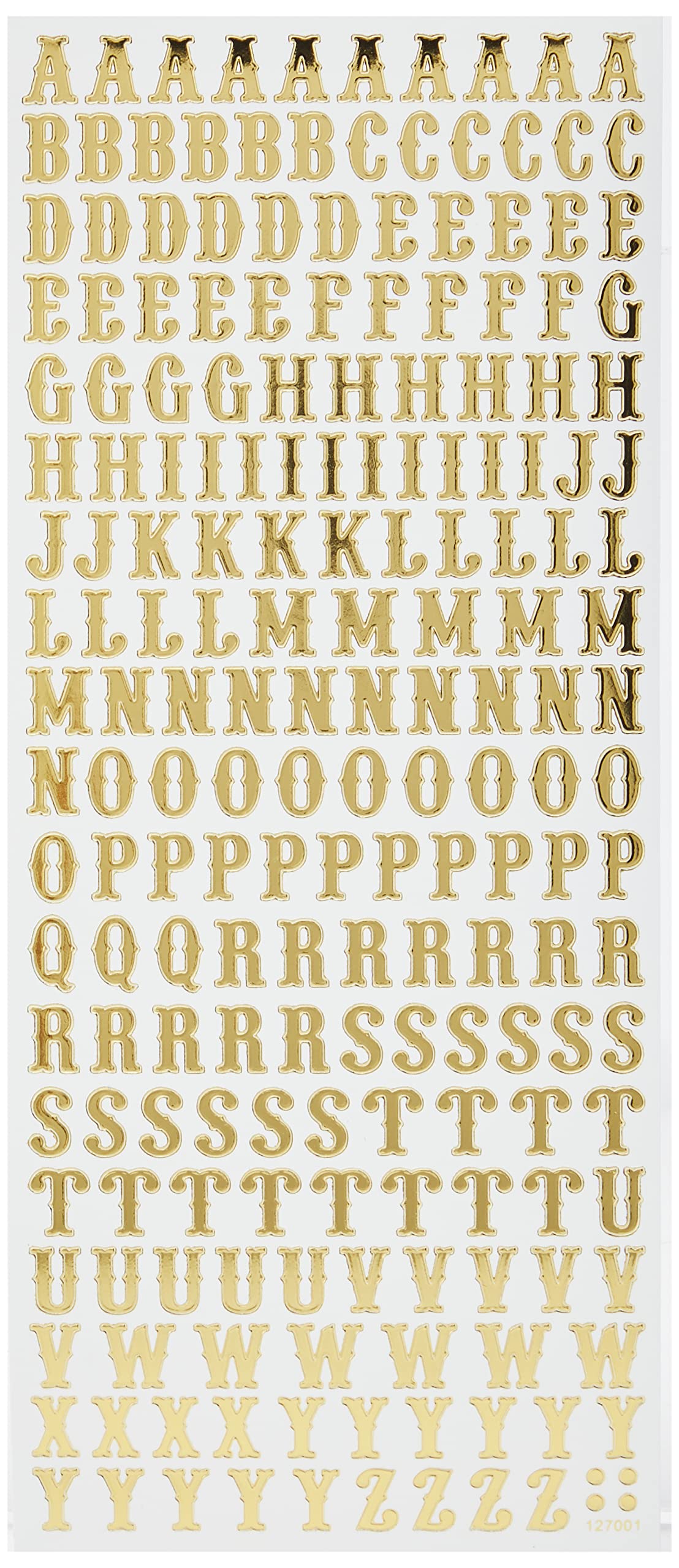 Anita's Traditional Alphabet Outline Stickers - Gold on White