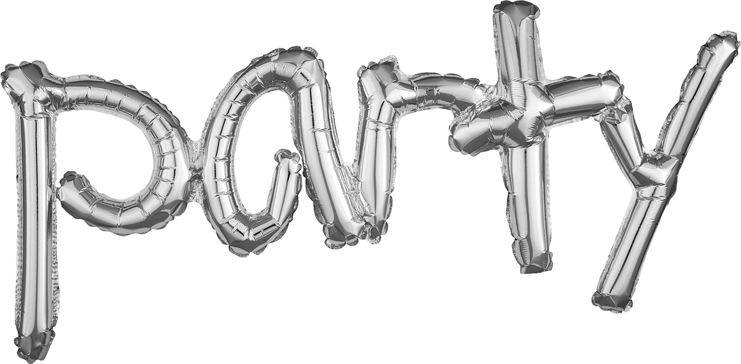 Party Freestyle Silver Phrase Balloons 37/93cm w x 16/40cm h G40