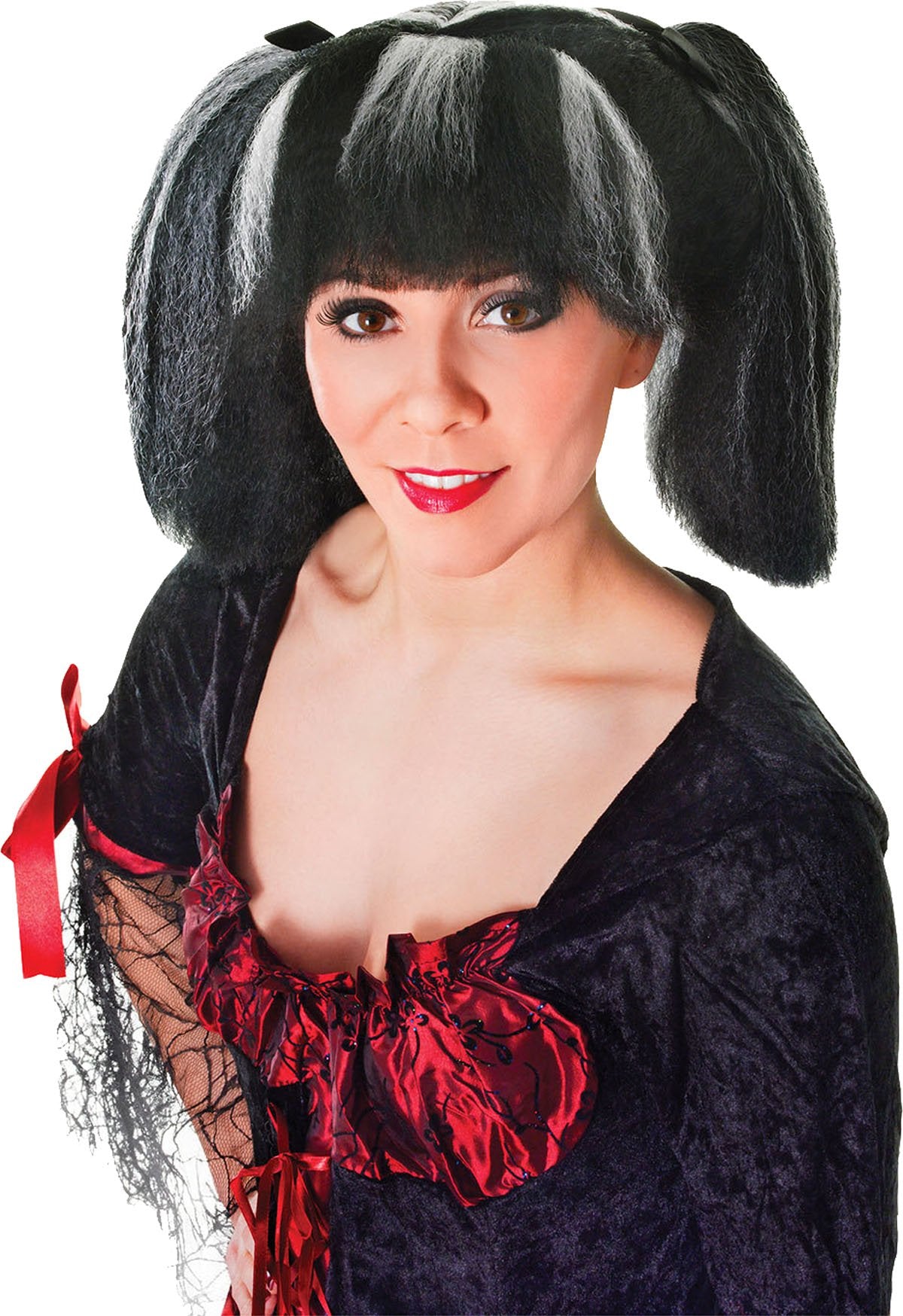 Steampunk Wig Black/white Streaks