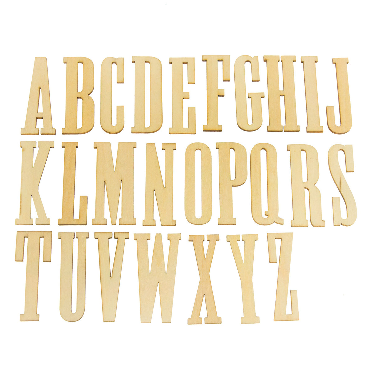 Alphabet Bare Basics Papermania Wooden Shapes