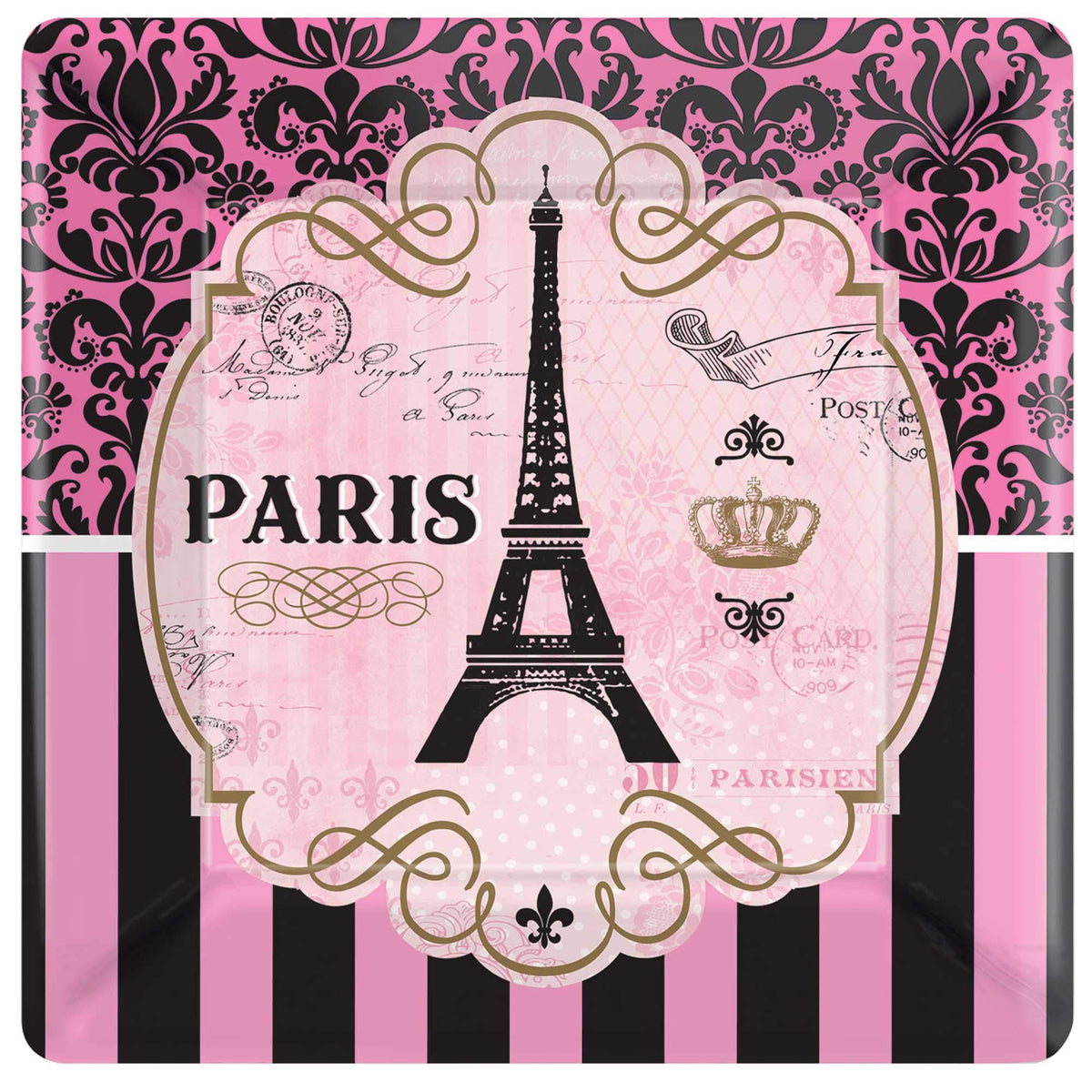 A Day in Paris Paper Plates 23cm /8