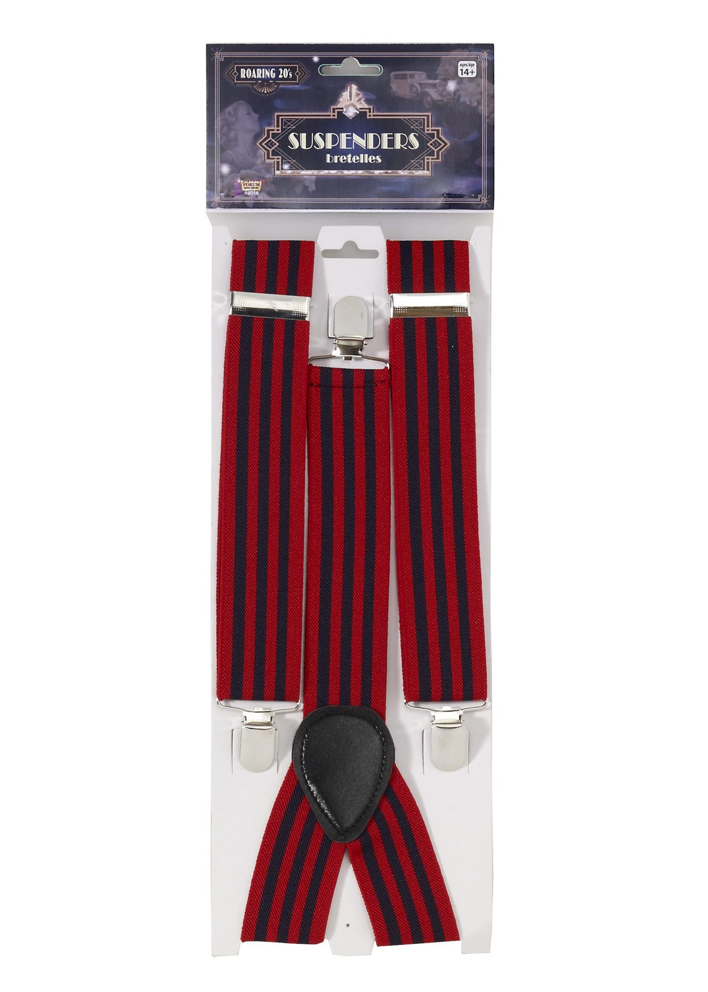 Bristol Novelty BA1968 Striped Braces Suspenders | Black and Red Accessory, One Size