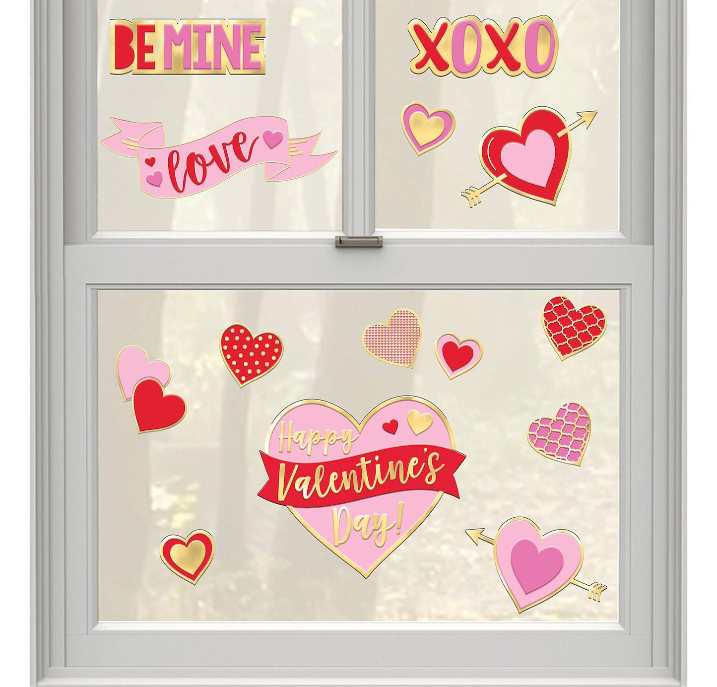Amscan Valentines Embossed Window Stickers