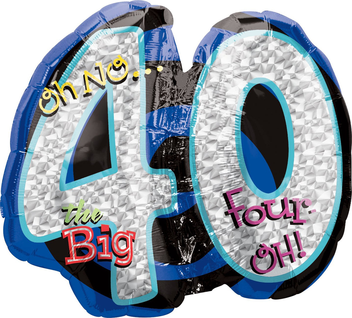 Oh No It's My 40th Birthday Foil Supershape Balloons 26"/66cm w x 21"/53ch h