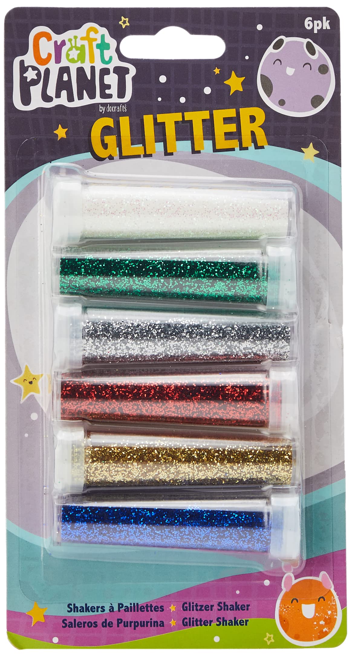 Craft Planet Glitter Shaker, Pack of 6, Multi-Colour