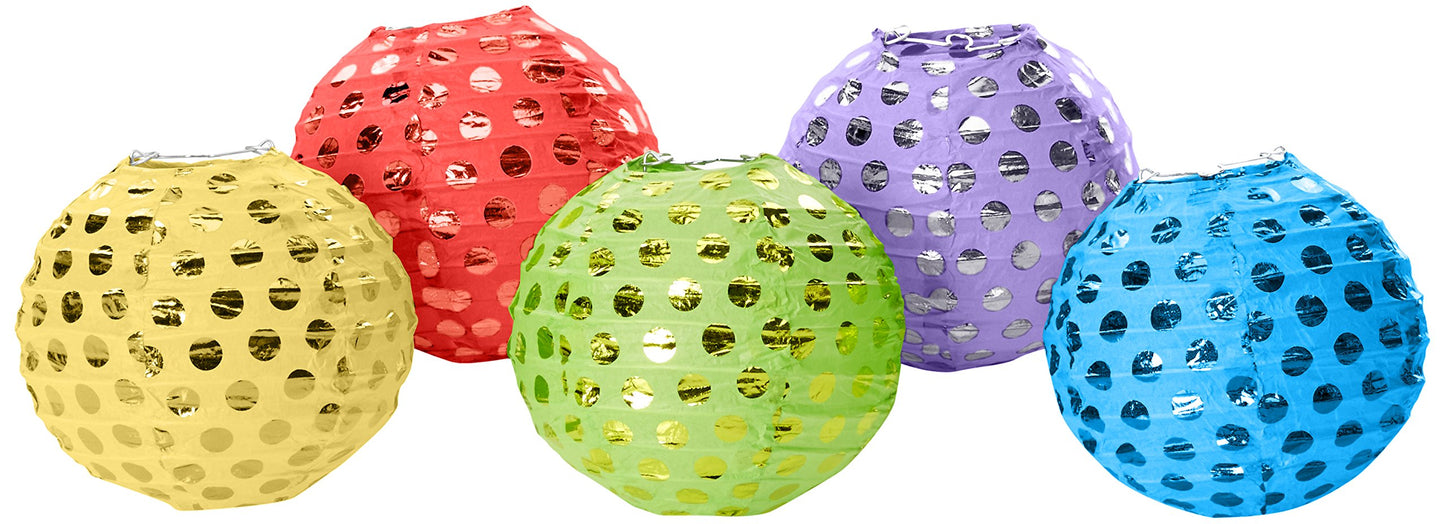 Rainbow Hot Stamped Paper Lanterns 12cm /5