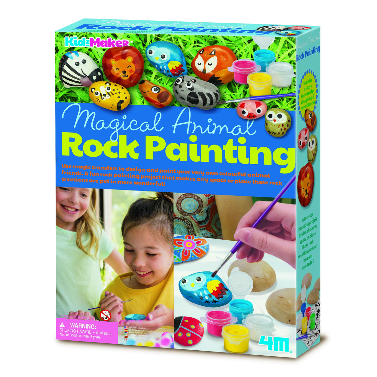 4M KidzMaker Paint Your Own Garden Rock, Multi Colour