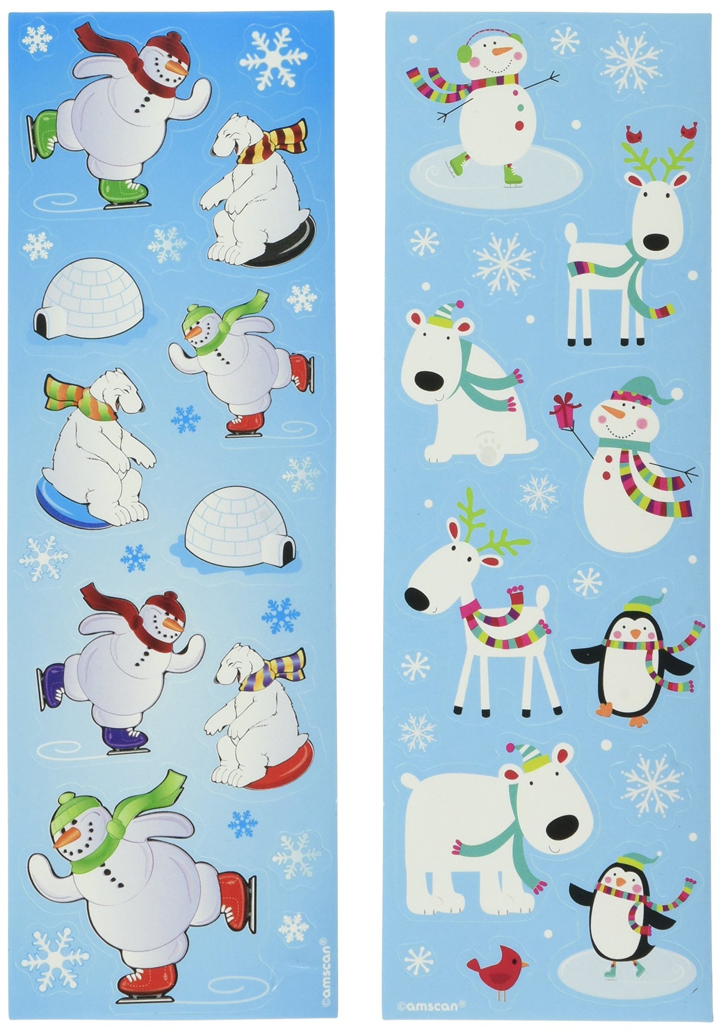 amscan STICKER STRIPS WNTR FUN VAL PK