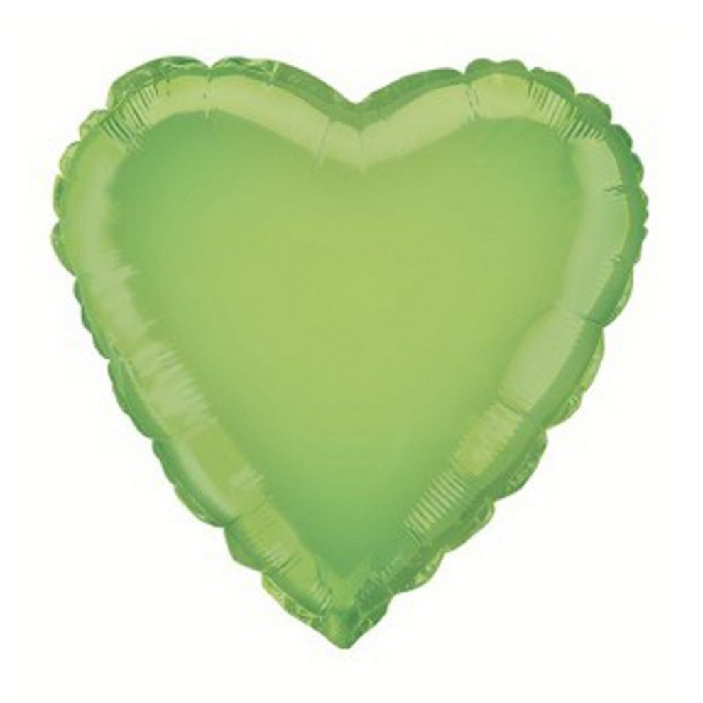 18" PKG HEART LIME GRN FOIL BL