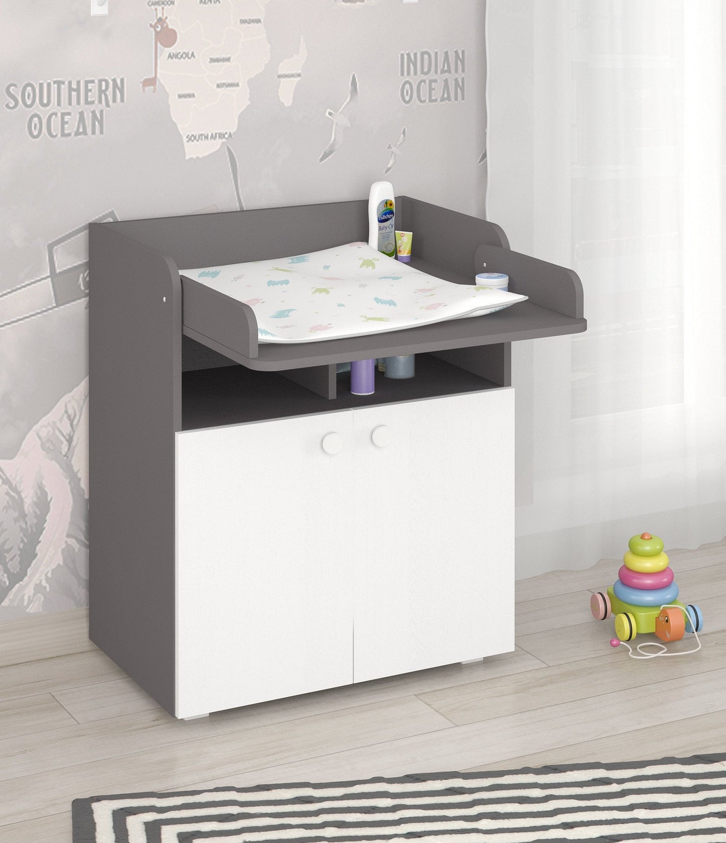 Shefa 700 Kids Changing Unit Grey-White (2 Boxes)