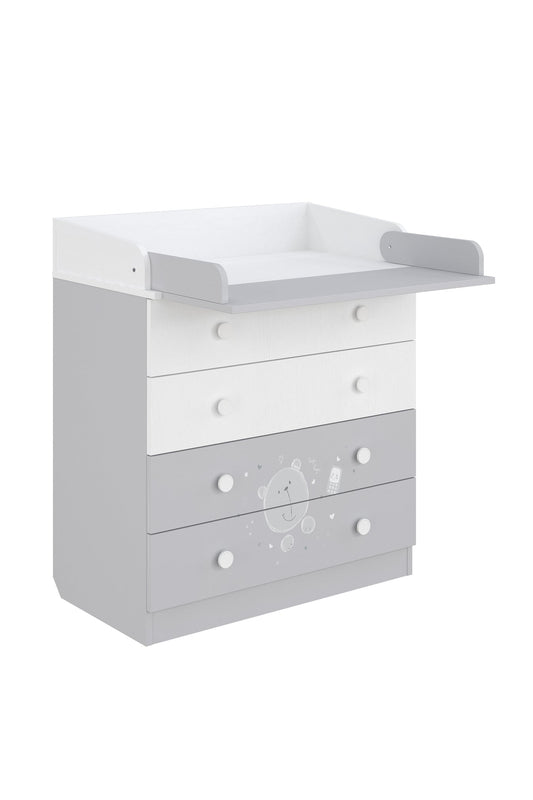 Shefa 800 Kids Changing Dresser Teddy White-Grey (2 boxes)