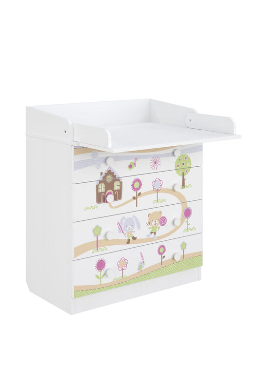 Shefa 800 Kids Changing Dresser Gingerbread House White (2 Boxes)