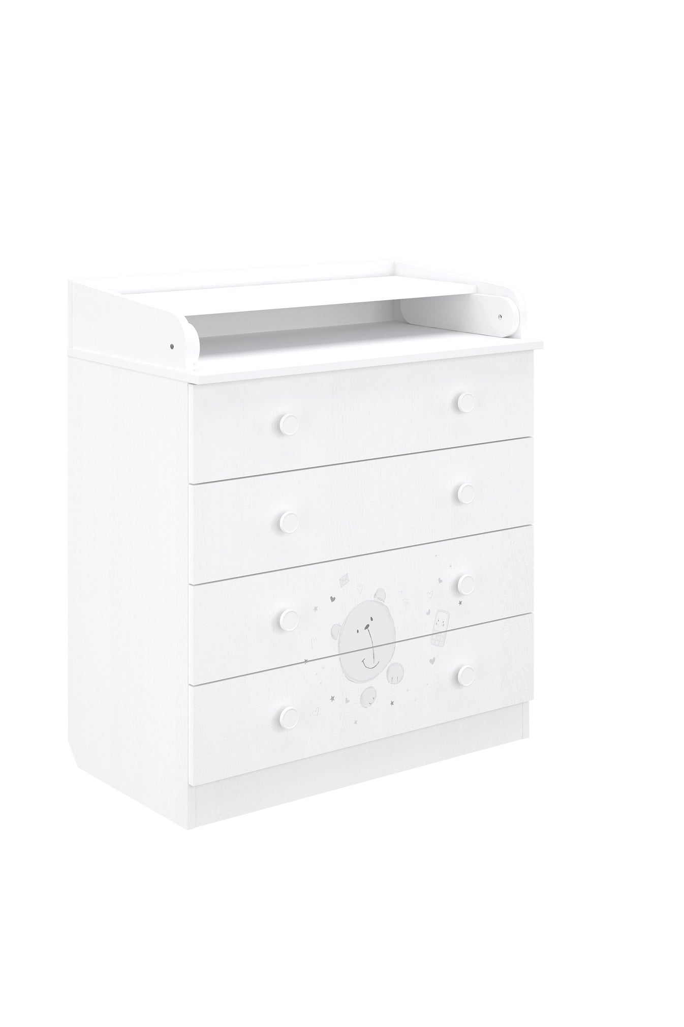 Shefa 800 Kids Changing Dresser Teddy White (2 Boxes)