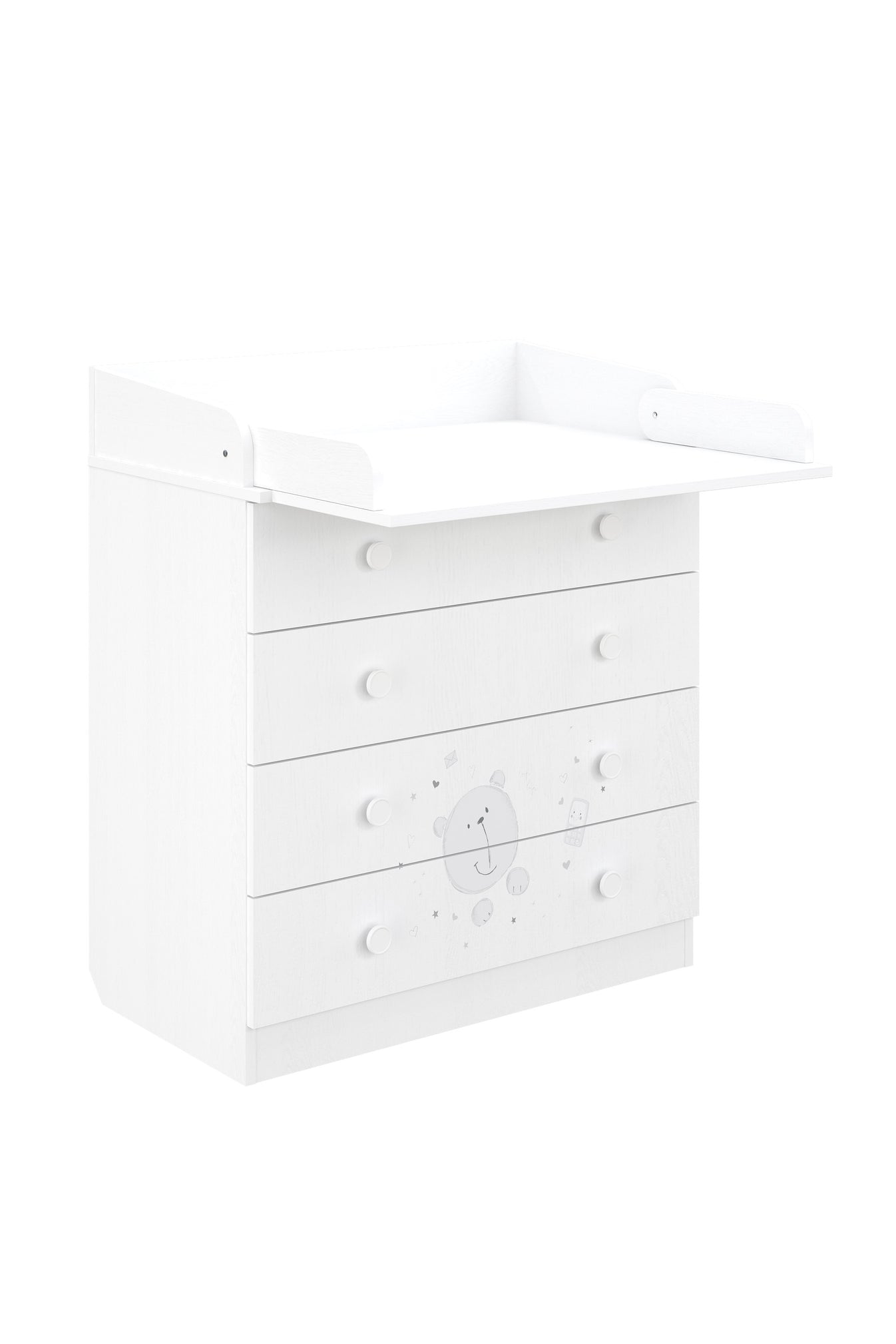 Shefa 800 Kids Changing Dresser Teddy White (2 Boxes)
