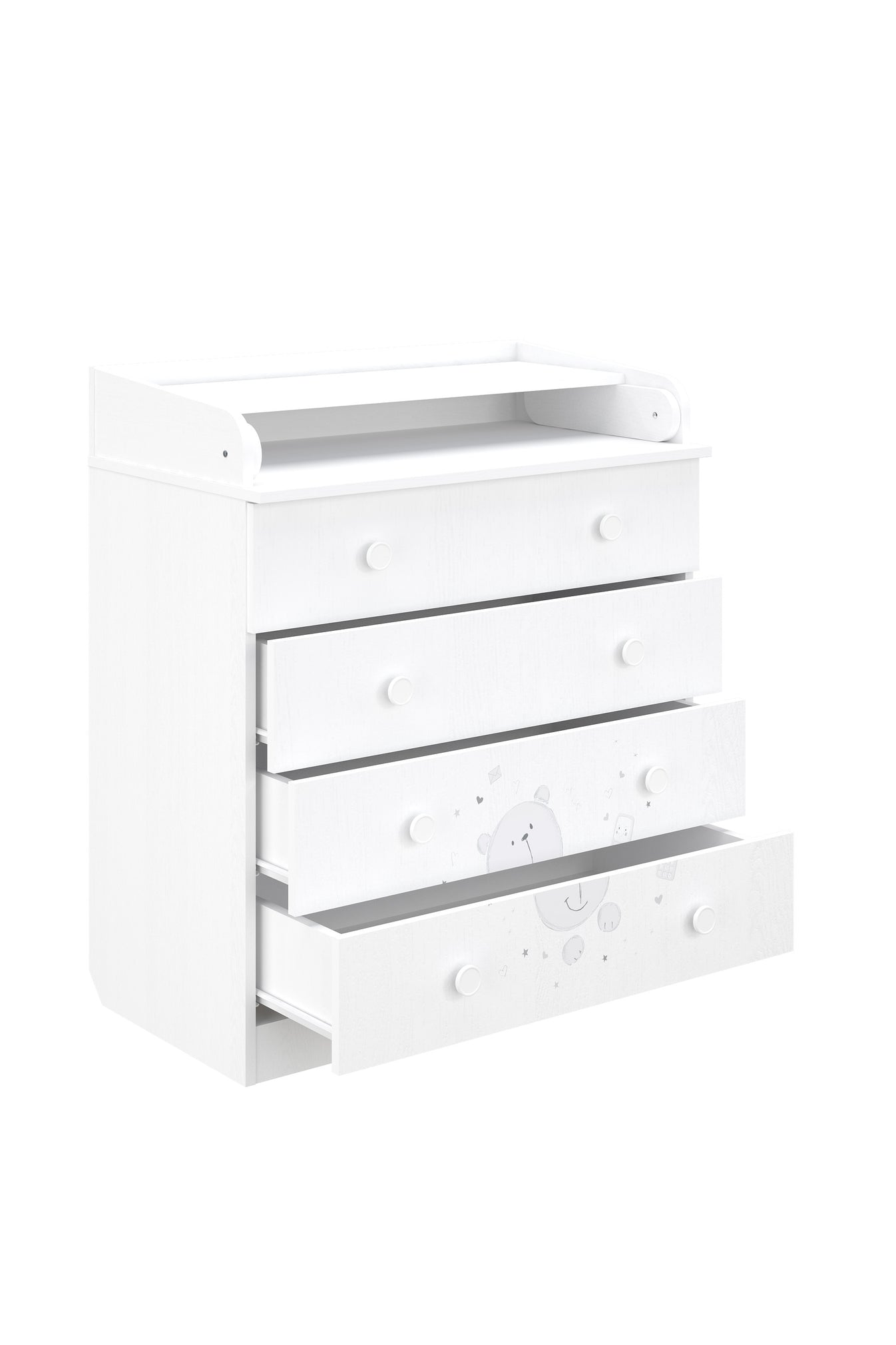 Shefa 800 Kids Changing Dresser Teddy White (2 Boxes)