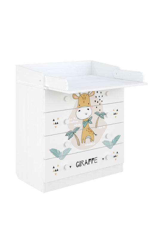 Shefa 800 Kids Changing Dresser Giraffe White (2 boxes)