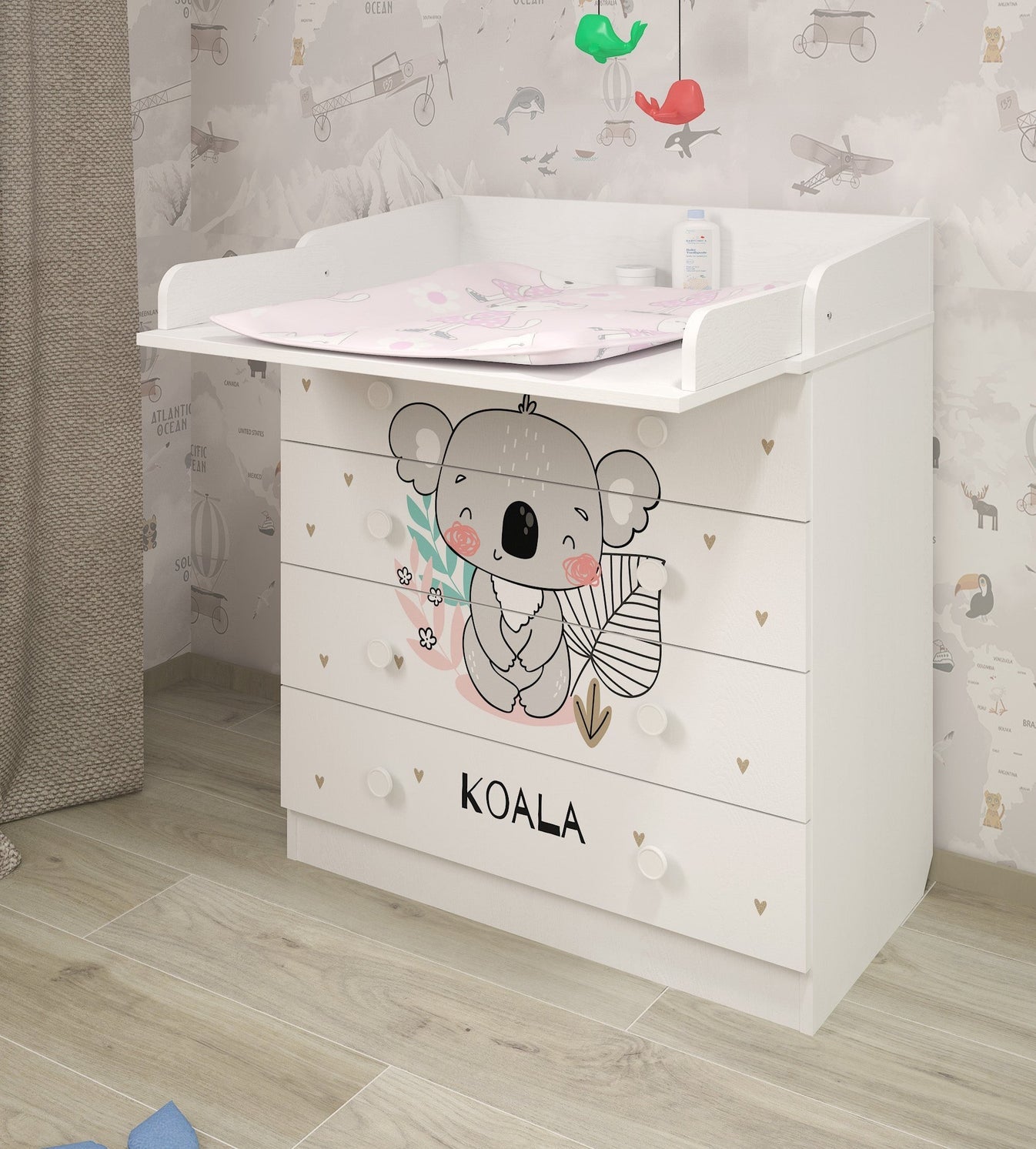Shefa 800 Kids Changing Dresser Koala White (2 Boxes)