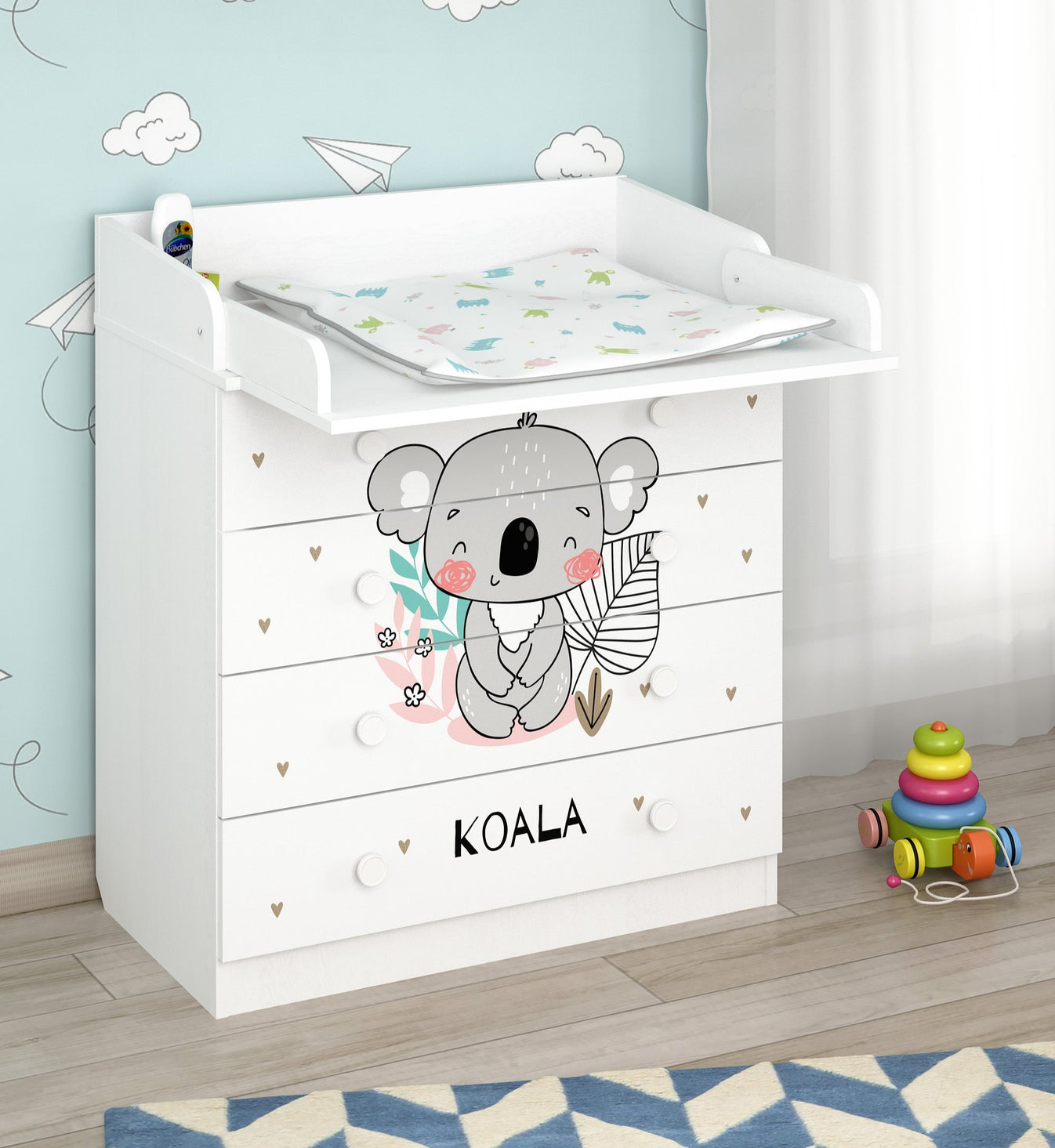 Shefa 800 Kids Changing Dresser Koala White (2 Boxes)