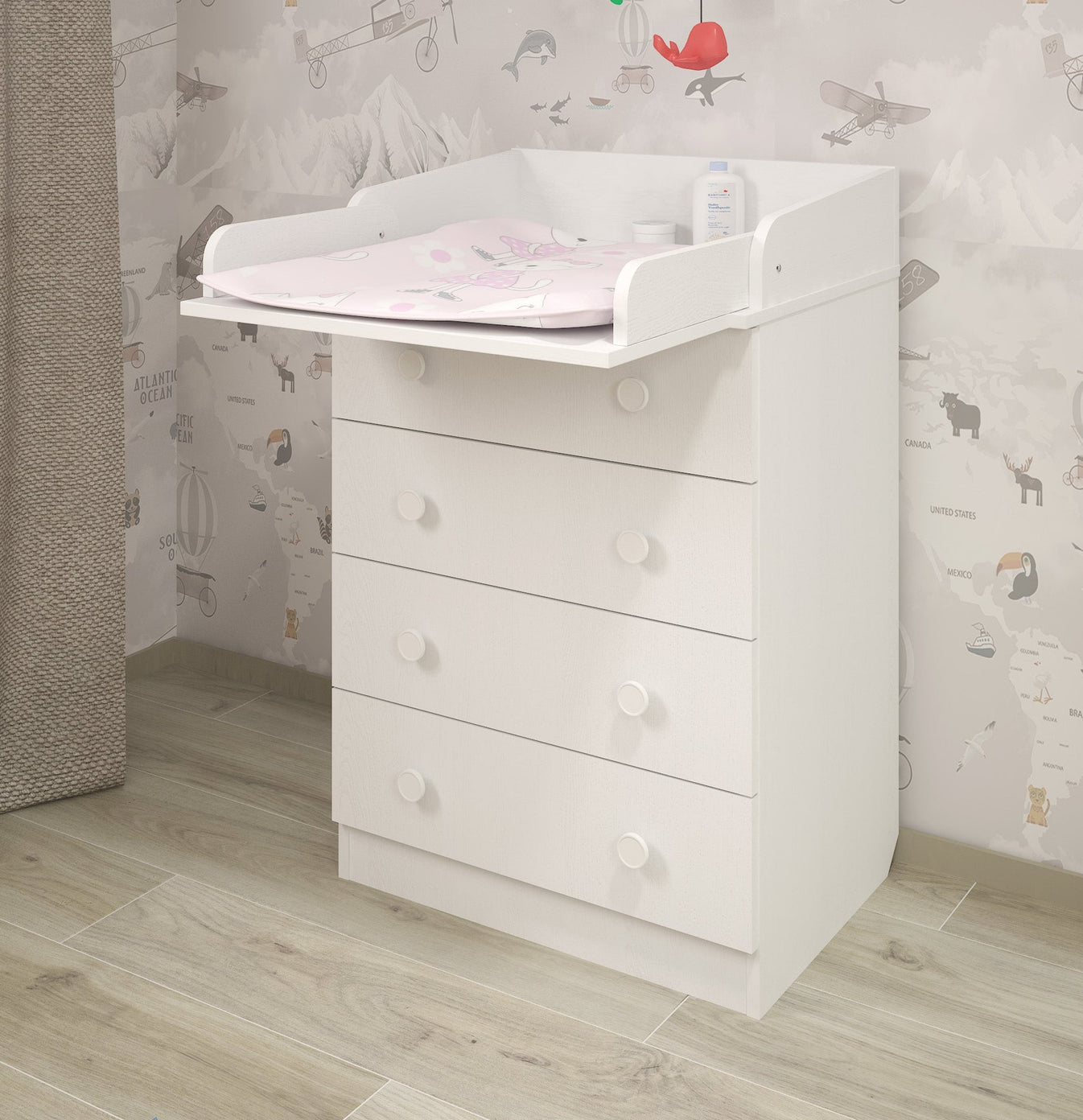 Shefa 600 Kids Changing Dresser White (2 boxes)