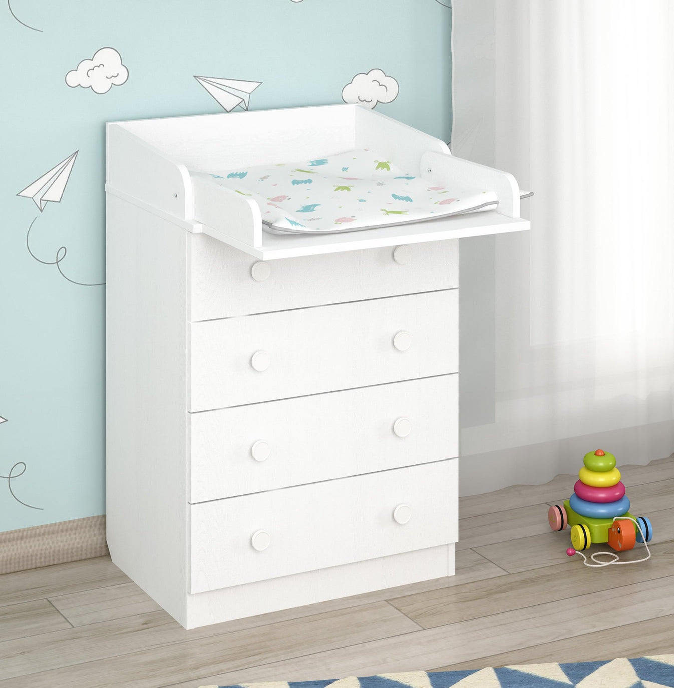 Shefa 600 Kids Changing Dresser White (2 boxes)