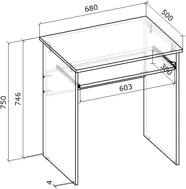 Shefa Line Computer Desk Luna White (1 box)