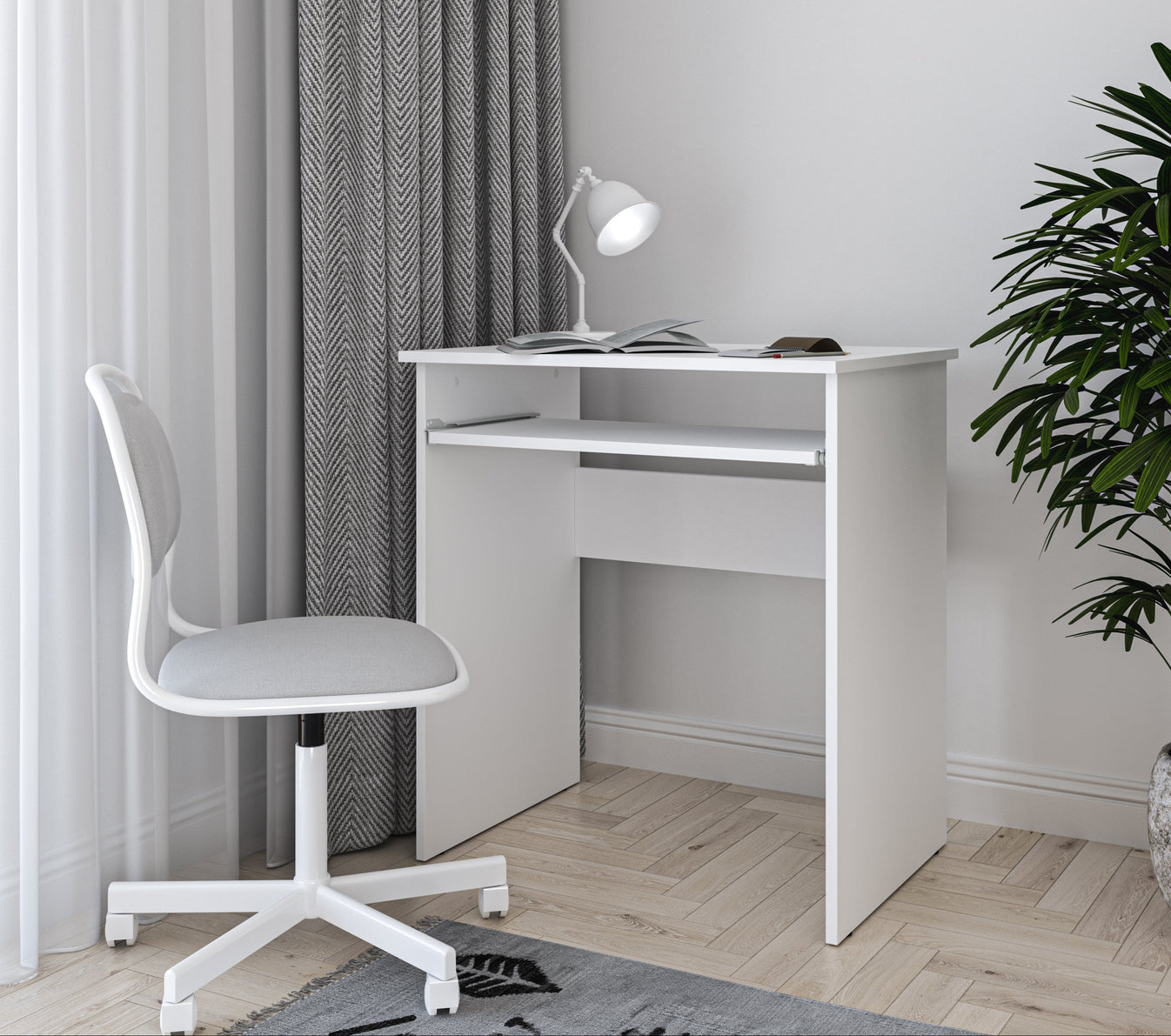 Shefa Line Computer Desk Luna White (1 box)