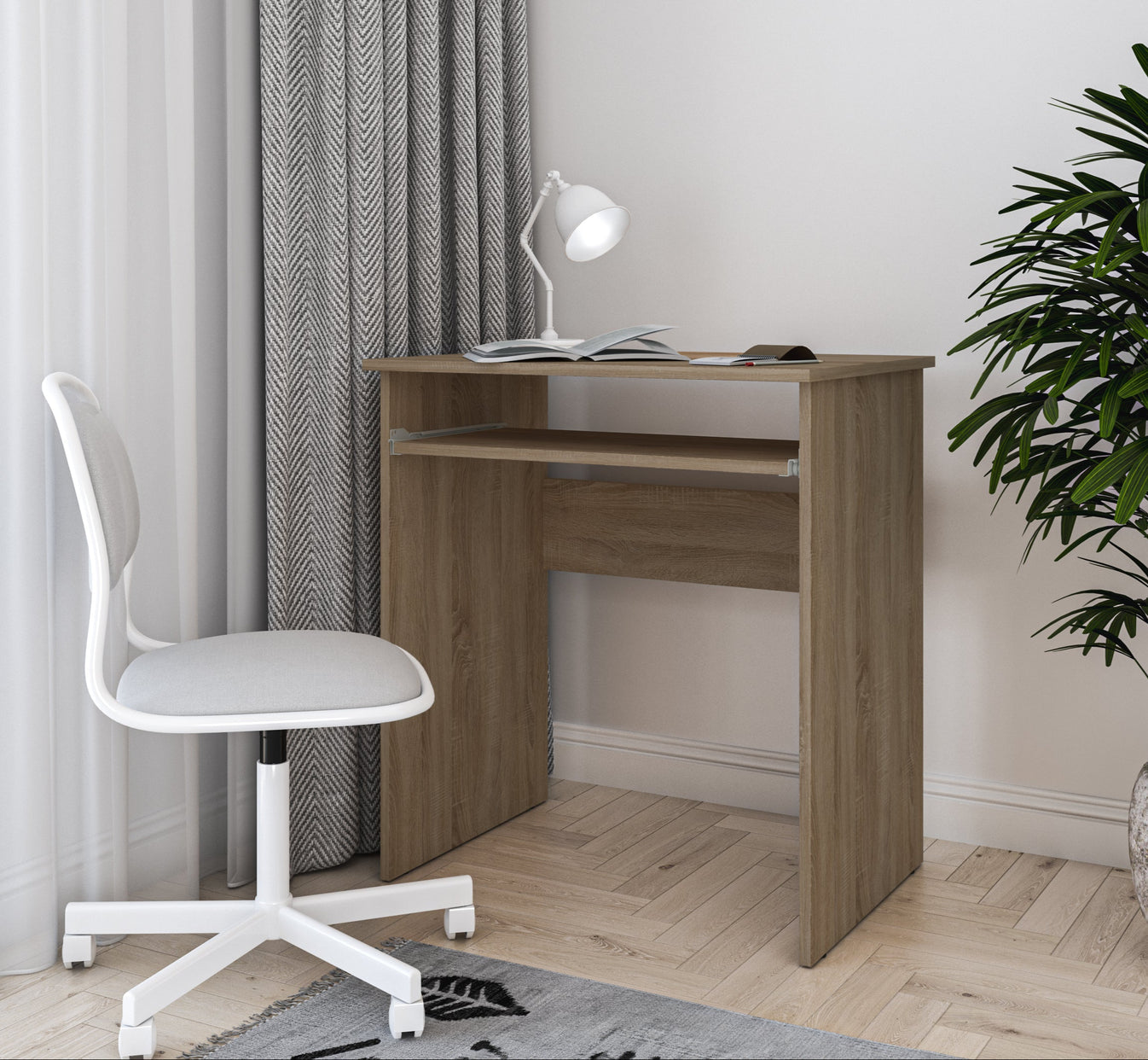 Shefa Line Computer Desk Luna Sonoma Oak (1 box)