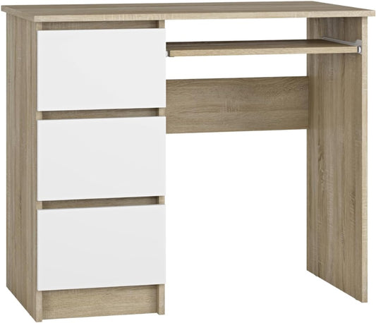 Shefa Line Computer Desk Cina Sonoma Oak-White (1 Box)