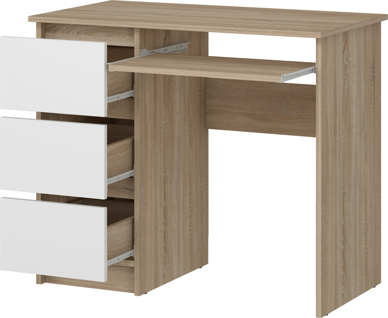 Shefa Line Computer Desk Cina Sonoma Oak-White (1 Box)
