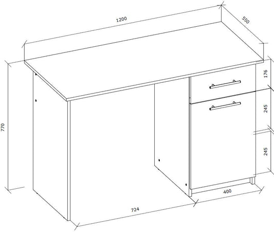 Shefa Line Computer Desk Smart 120 White (1 Box)