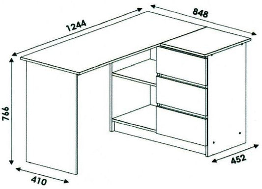 Shefa Line Computer Desk Universal White (2 Boxes)