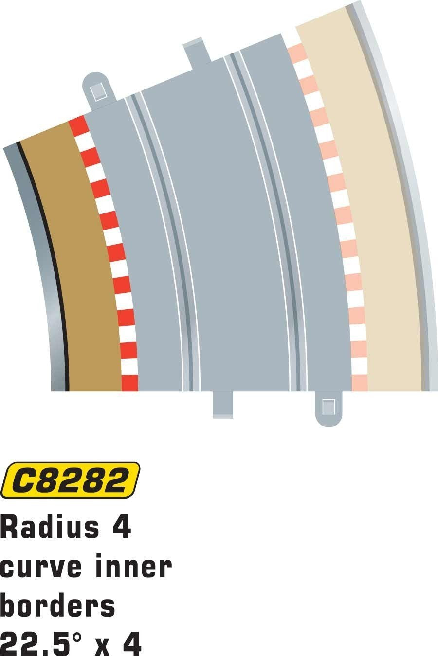 Scalextric C8282 Radius 4 Inner Border/Bar 22.5 degree 1:32 Scale Accessory