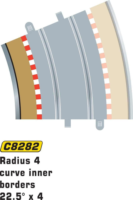 Scalextric C8282 Radius 4 Inner Border/Bar 22.5 degree 1:32 Scale Accessory